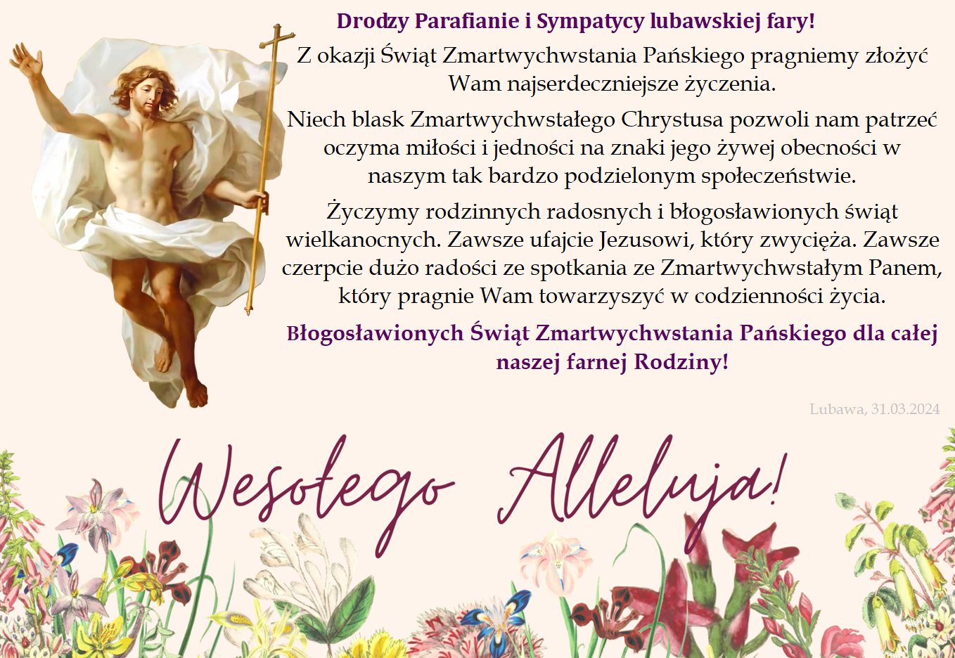 You are currently viewing Alleluja.! Chrystus Zmartwychwstał.! – Życzenia Wielkanocne A.D 2024