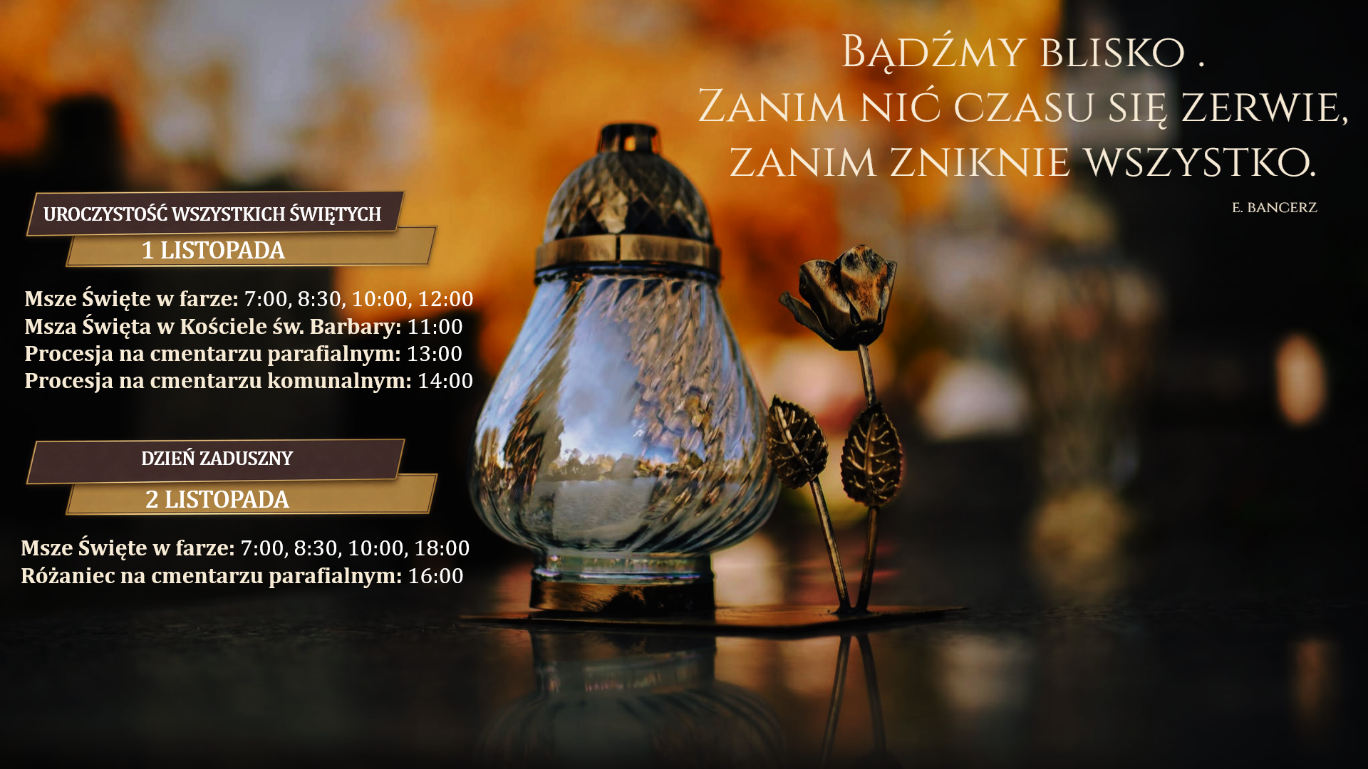 You are currently viewing Czas pamięci i modlitwy – Uroczystość Wszystkich Świętych i Dzień Zaduszny A.D 2026
